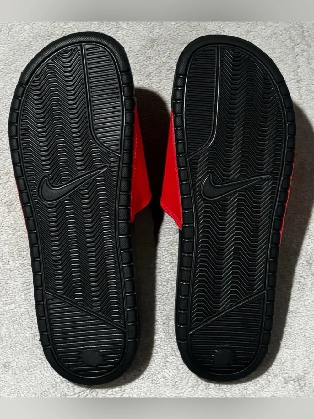 Nike Benassi JDI Just Do It Slides Sandals Slippers Red Black 343880-605 11,12
